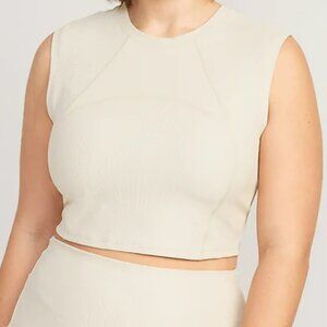 PowerSoft Sleeveless Rib-Knit Cropped Top 